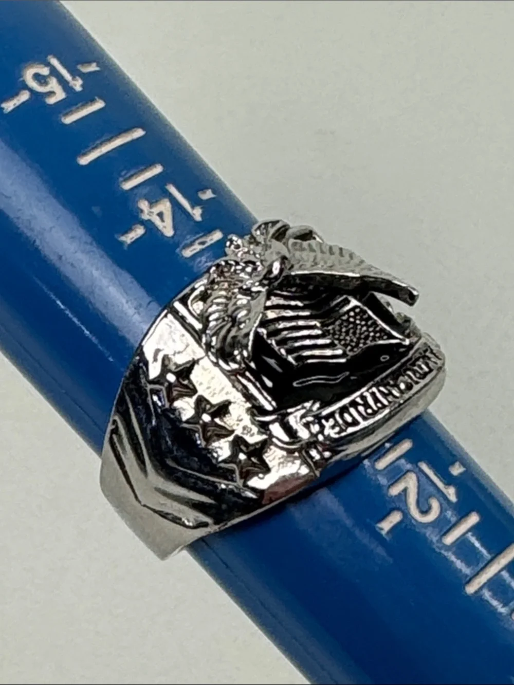 Men’s Sterling Silver 925 American Pride Eagle Flag Ring 11.66grams Size 13
